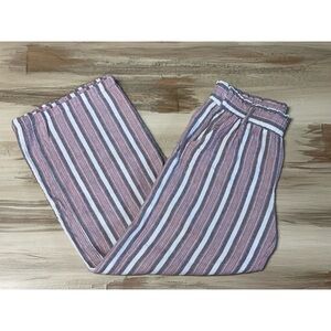 Jolt Striped Linen Pants Multi Size S
